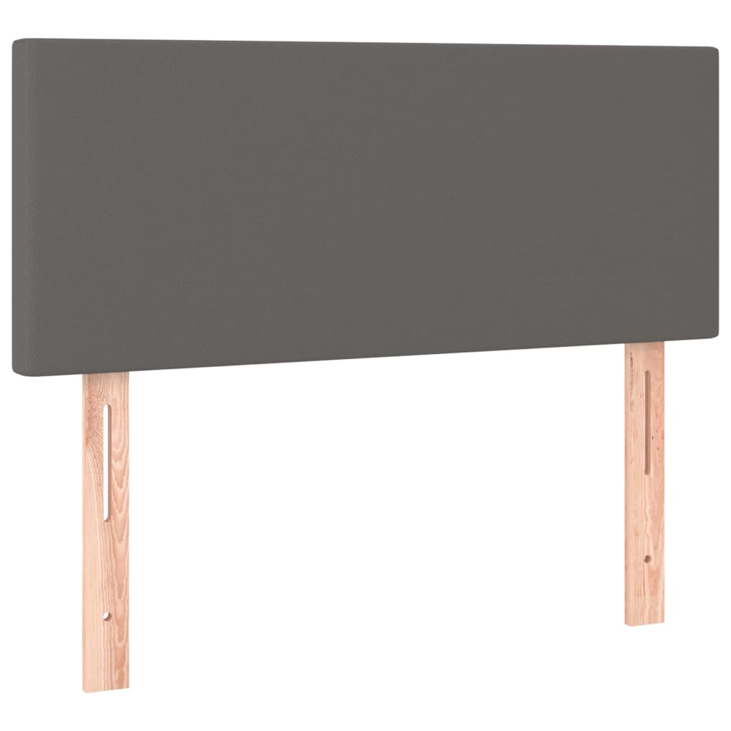 vidaXL Łóżko kontynentalne z materacem, szare, ekoskóra 100x200 cm