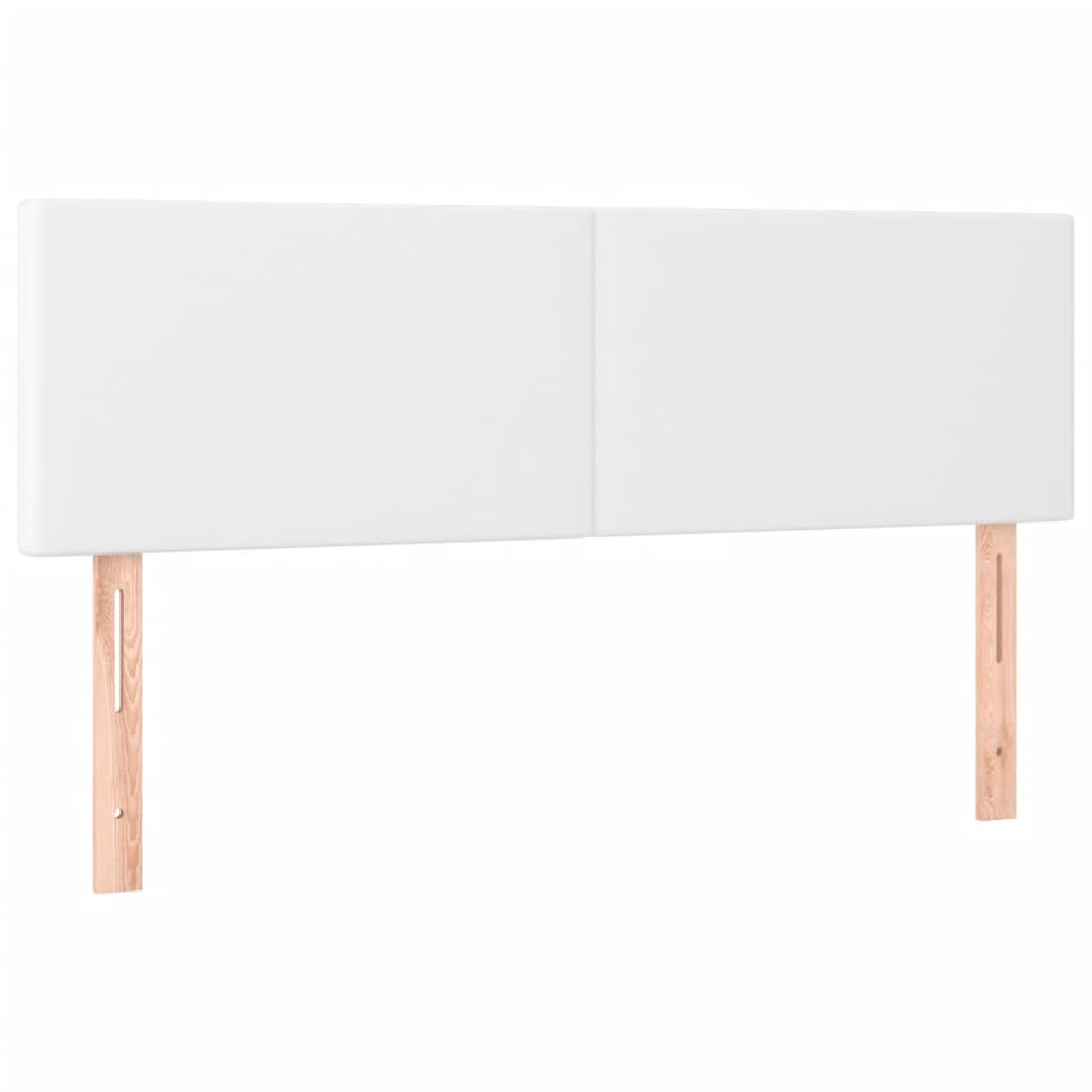 vidaXL Łóżko kontynentalne z materacem, białe, ekoskóra 140x190 cm