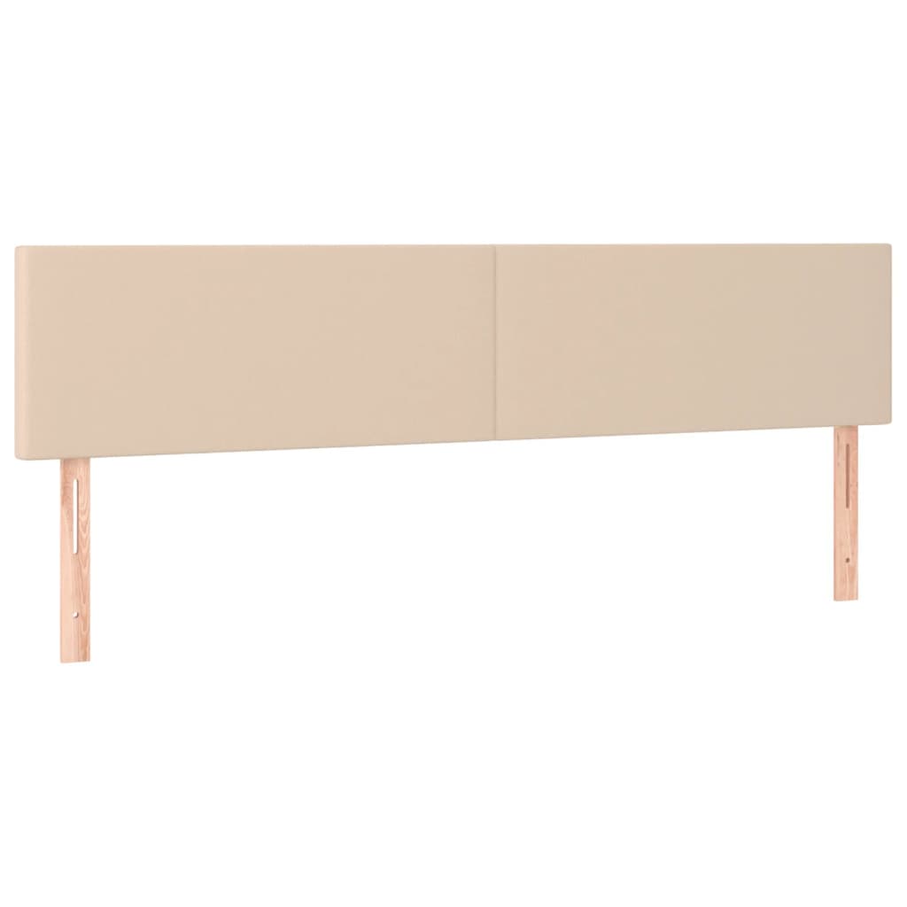 vidaXL Łóżko kontynentalne z materacem, cappuccino ekoskóra 200x200 cm