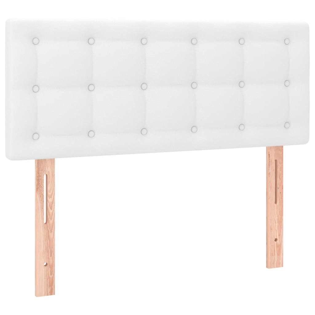 vidaXL Łóżko kontynentalne z materacem, białe, ekoskóra 80x200 cm