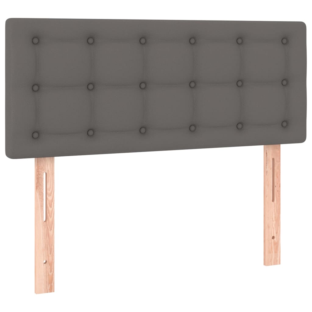 vidaXL Łóżko kontynentalne z materacem, szare, ekoskóra 80x200 cm