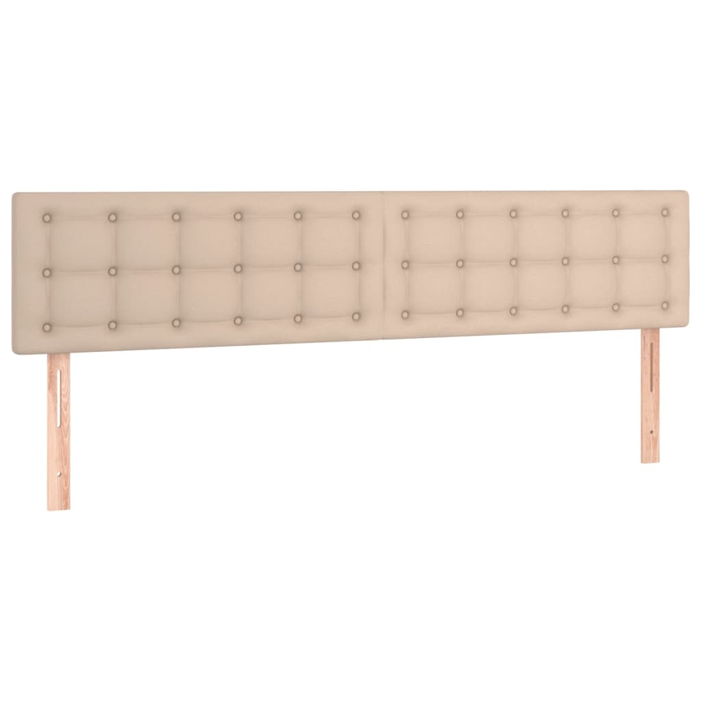 vidaXL Łóżko kontynentalne z materacem, cappuccino ekoskóra 200x200 cm