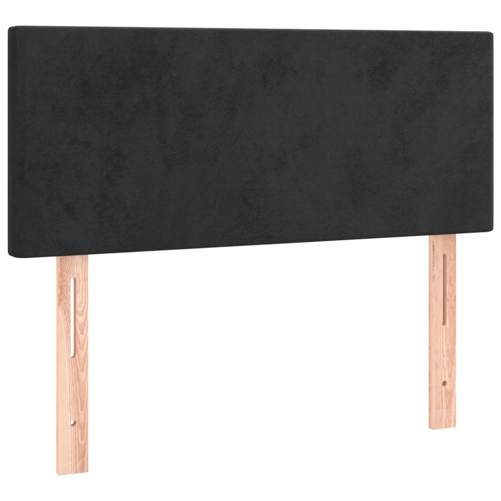 vidaXL Łóżko kontynentalne z materacem, czarne, aksamit 80x200 cm