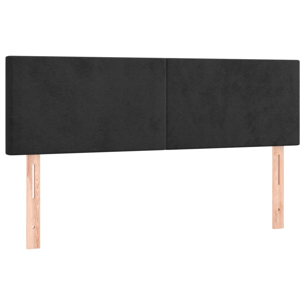vidaXL Łóżko kontynentalne z materacem, czarne, 140x200 cm, aksamit