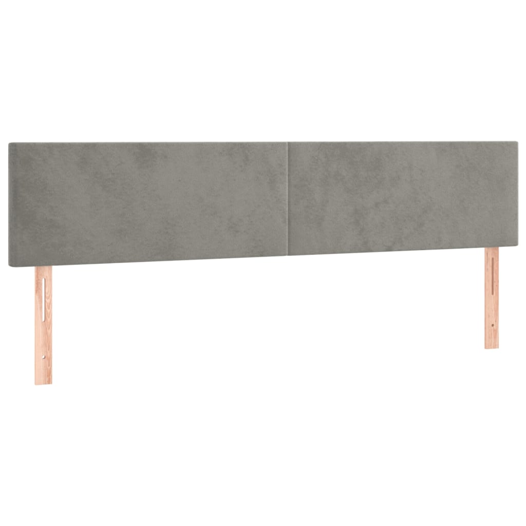 vidaXL Łóżko kontynentalne z materacem, jasnoszare, 160x200cm, aksamit