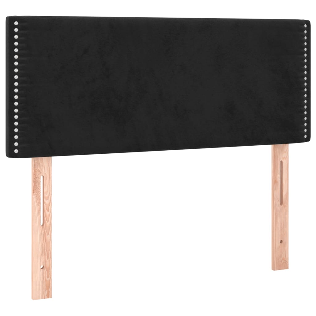 vidaXL Łóżko kontynentalne z materacem, czarne, aksamit 100x200 cm