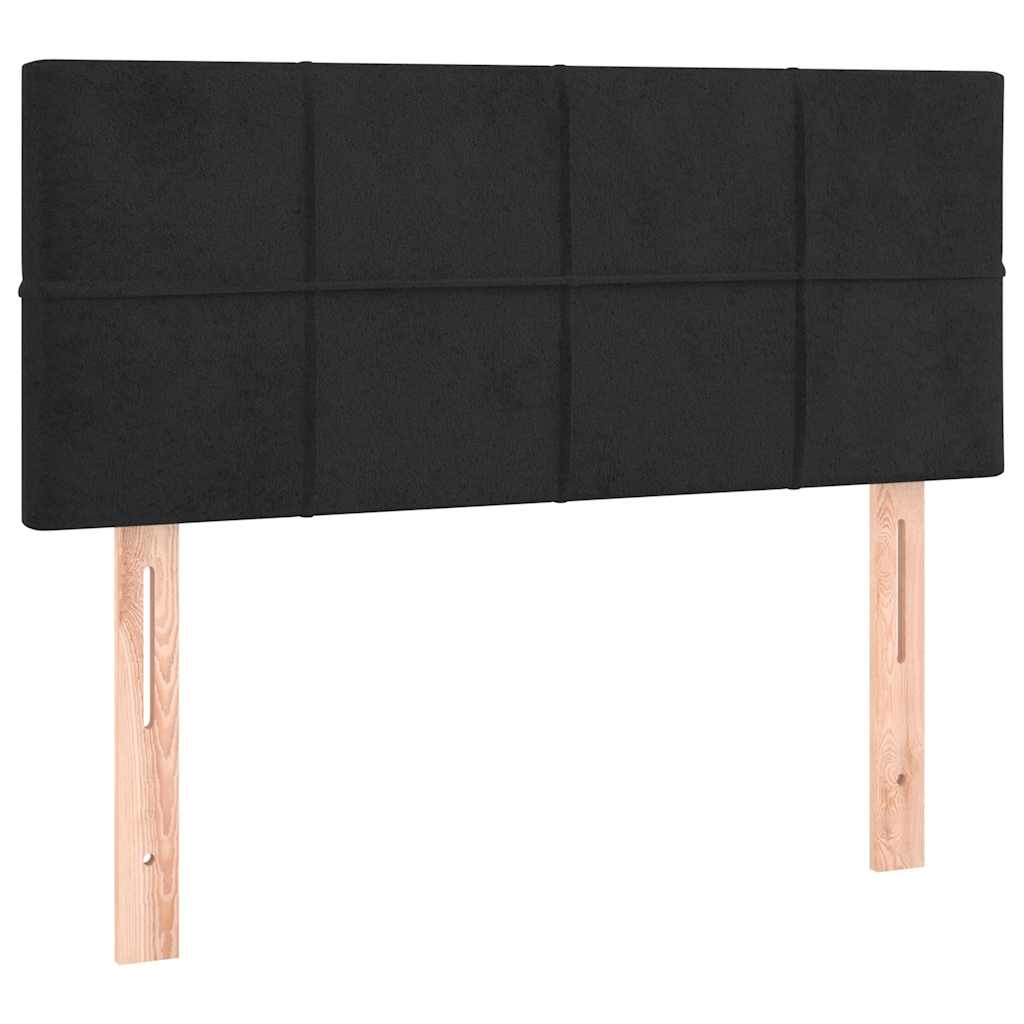 vidaXL Łóżko kontynentalne z materacem, czarne, aksamit 80x200 cm