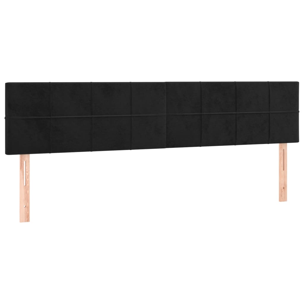 vidaXL Łóżko kontynentalne z materacem, czarne, 160x200 cm, aksamit