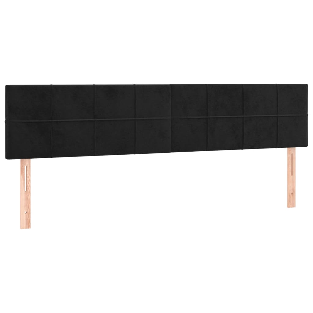 vidaXL Łóżko kontynentalne z materacem, czarne, 180x200 cm, aksamit