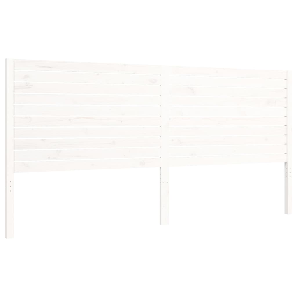 vidaXL Rama łóżka z wezgłowiem, biała, 200x200 cm, lite drewno