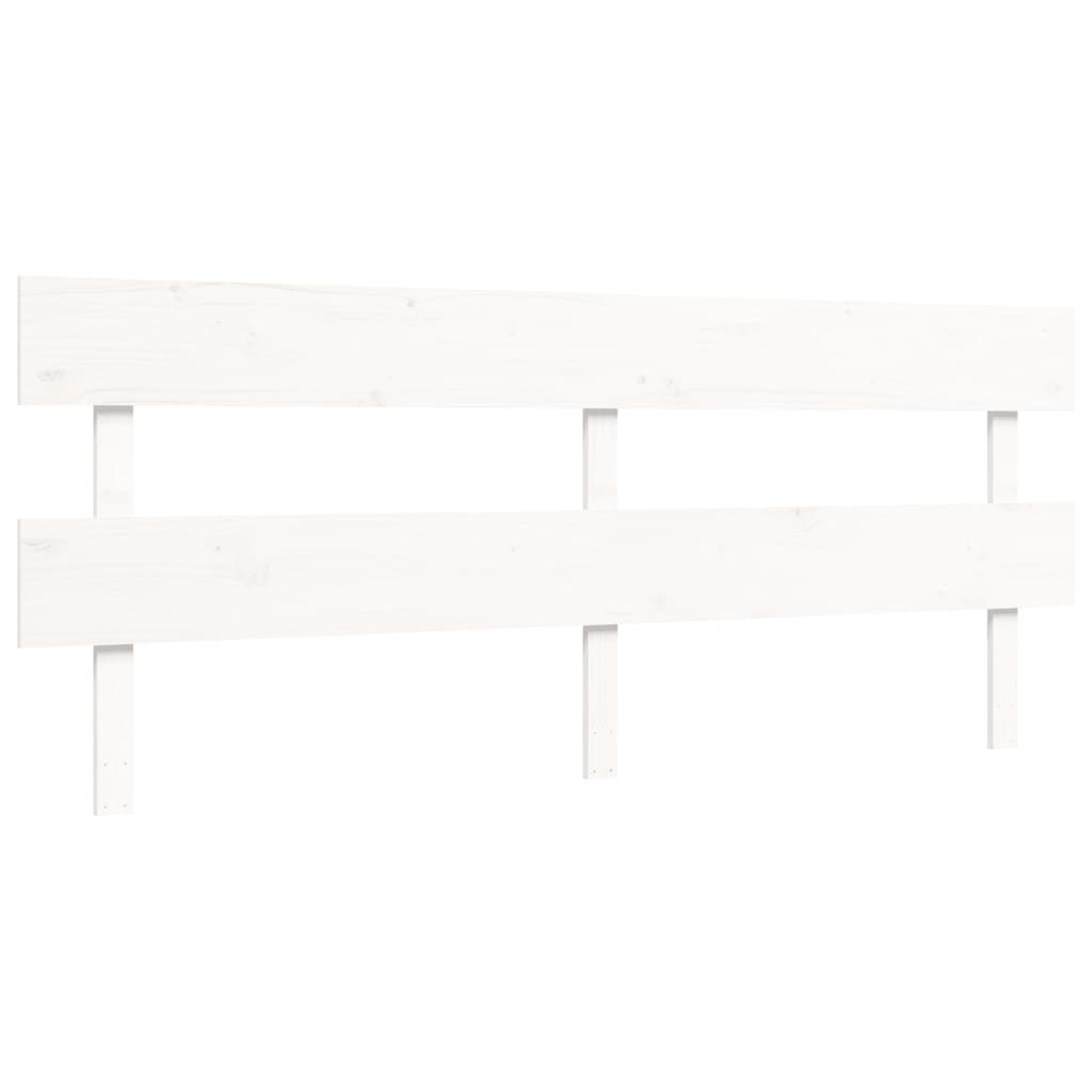 vidaXL Rama łóżka z wezgłowiem, biała, 200x200 cm, lite drewno