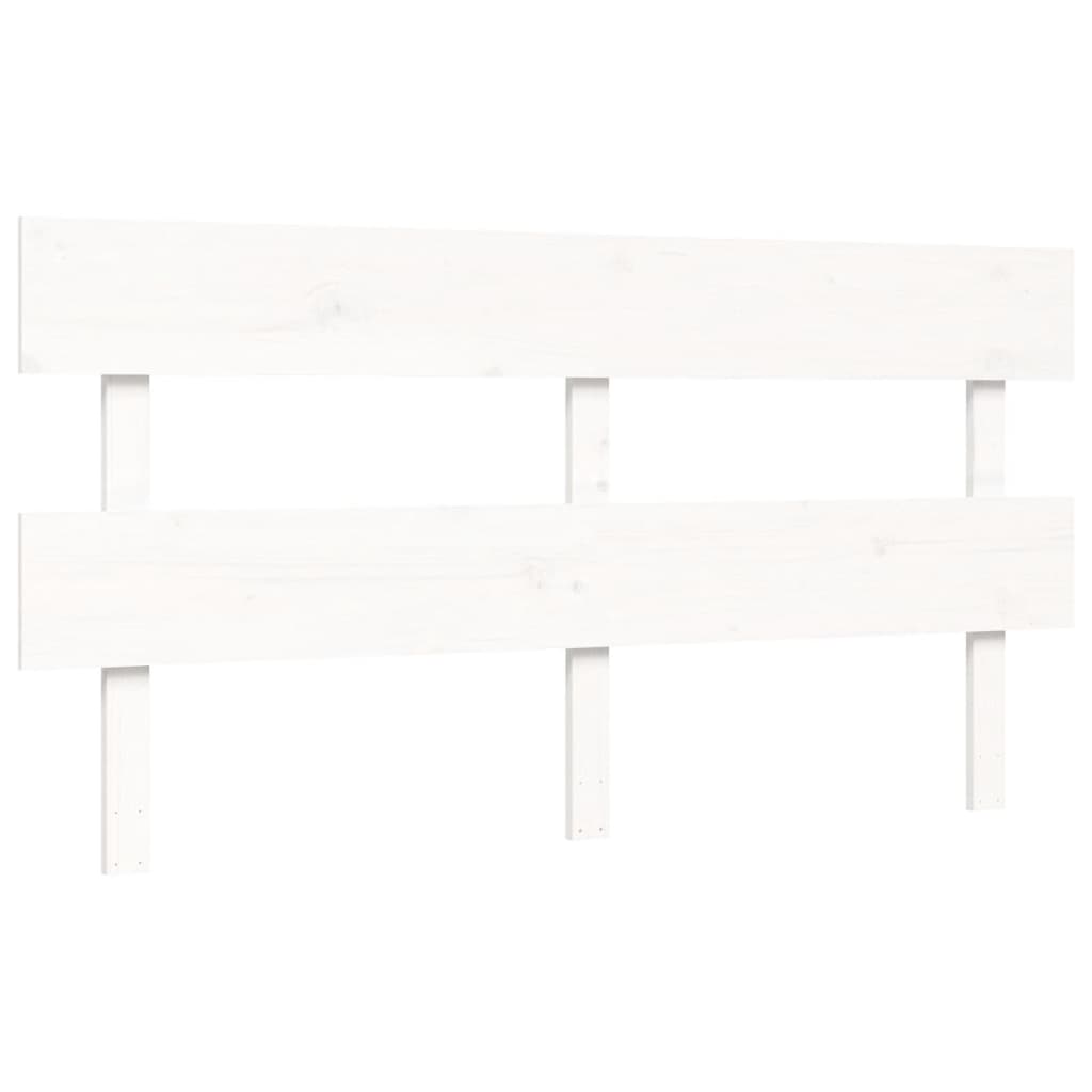 vidaXL Łóżko dla seniora, z wezgłowiem, białe, 160x200 cm, lite drewno