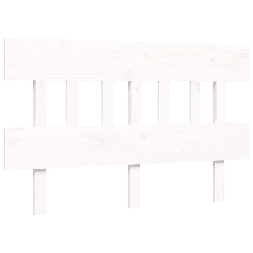 vidaXL Łóżko dla seniora, z wezgłowiem, białe, 120x200 cm, lite drewno