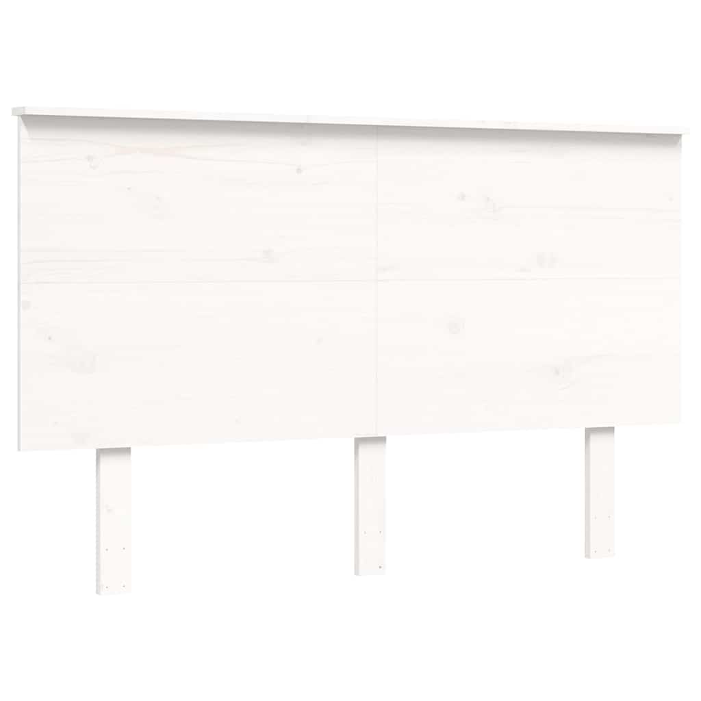 vidaXL Łóżko dla seniora, z wezgłowiem, białe, 140x200 cm, lite drewno