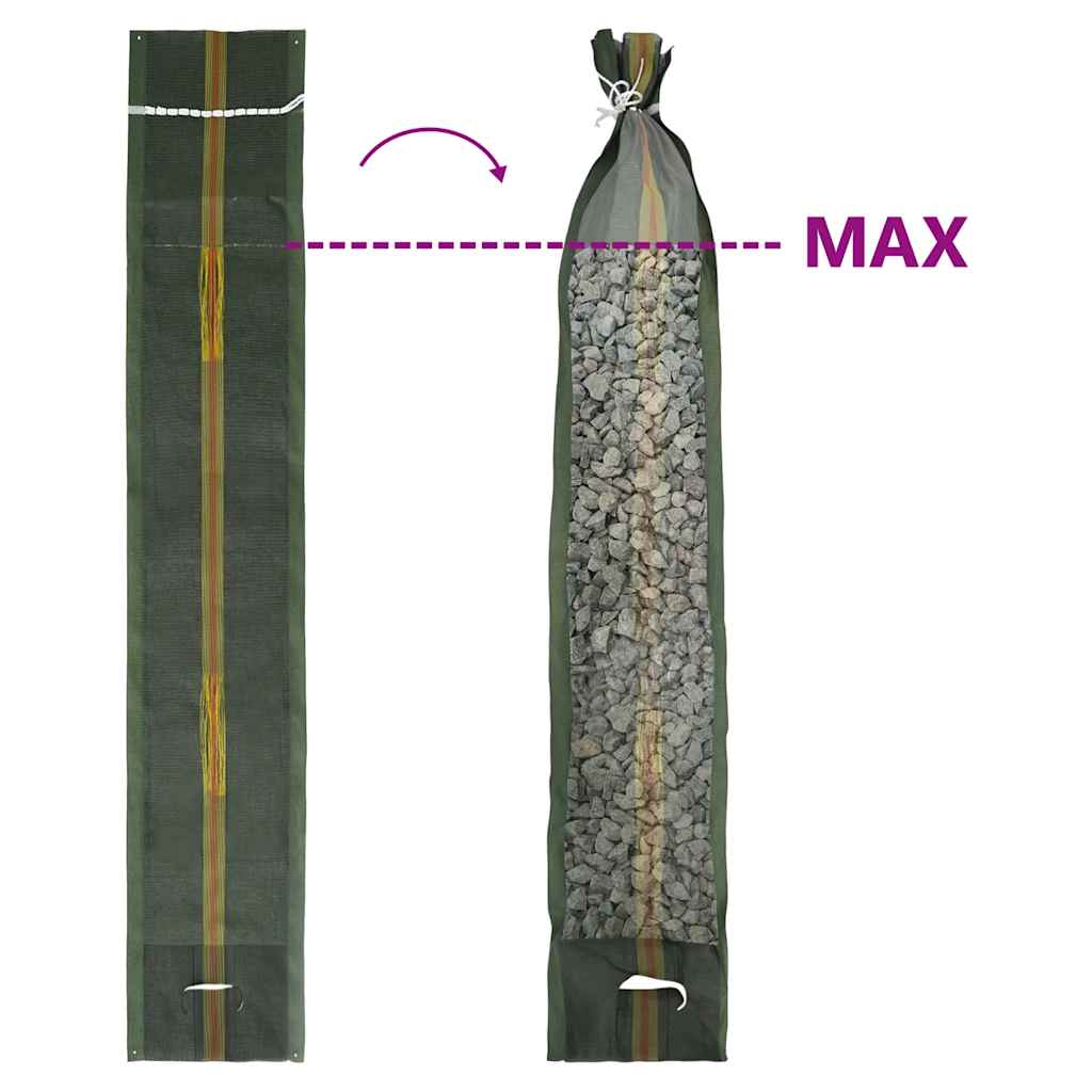 vidaXL Worki przeciwpowodziowe, 25 szt., ciemnozielone, 103x25 cm HDPE