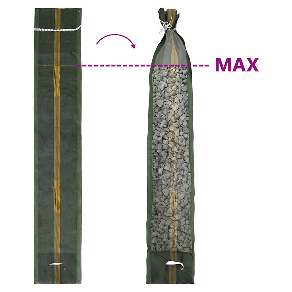 vidaXL Worki przeciwpowodziowe, 50 szt., ciemnozielone, 103x25 cm HDPE