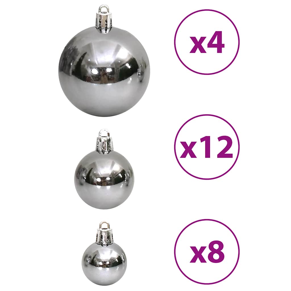 vidaXL Bombki świąteczne, 100 szt., szare, 3/4/6 cm