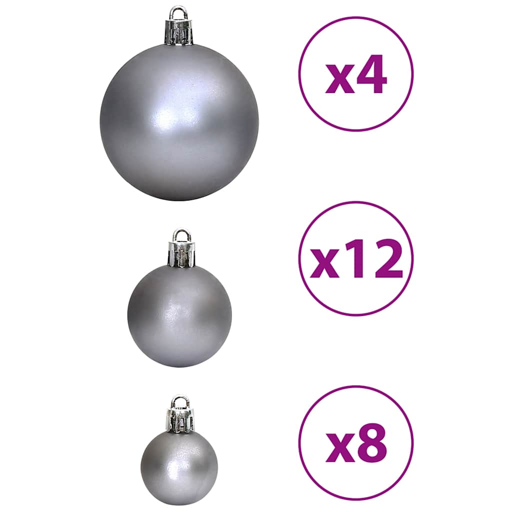 vidaXL Bombki świąteczne, 100 szt., szare, 3/4/6 cm