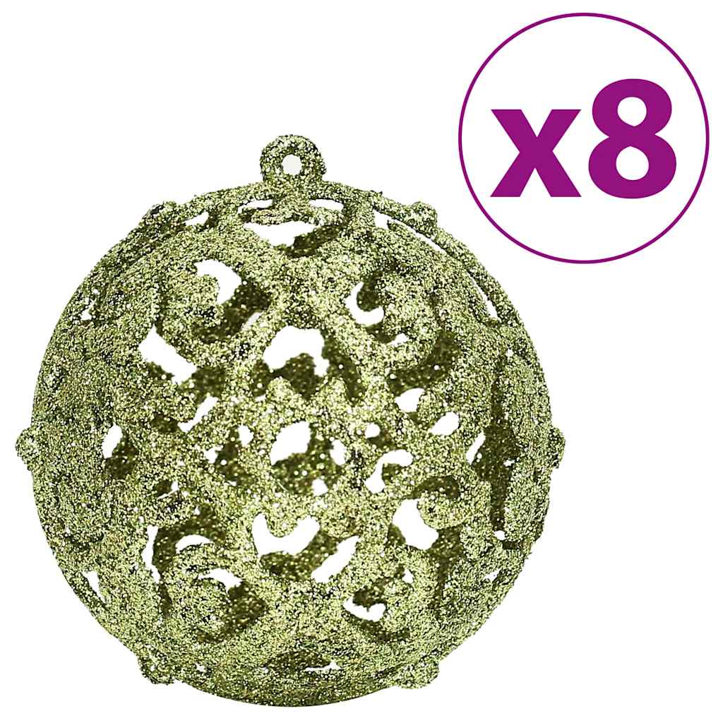 vidaXL Bombki świąteczne, 100 szt., jasnozielone, 3/4/6 cm