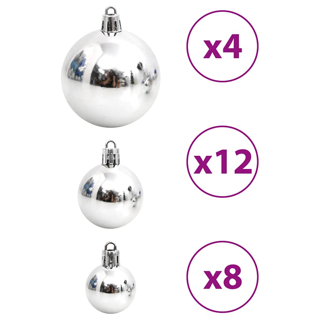 vidaXL Bombki świąteczne, 100 szt., niebieskie i srebrne, 3/4/6 cm
