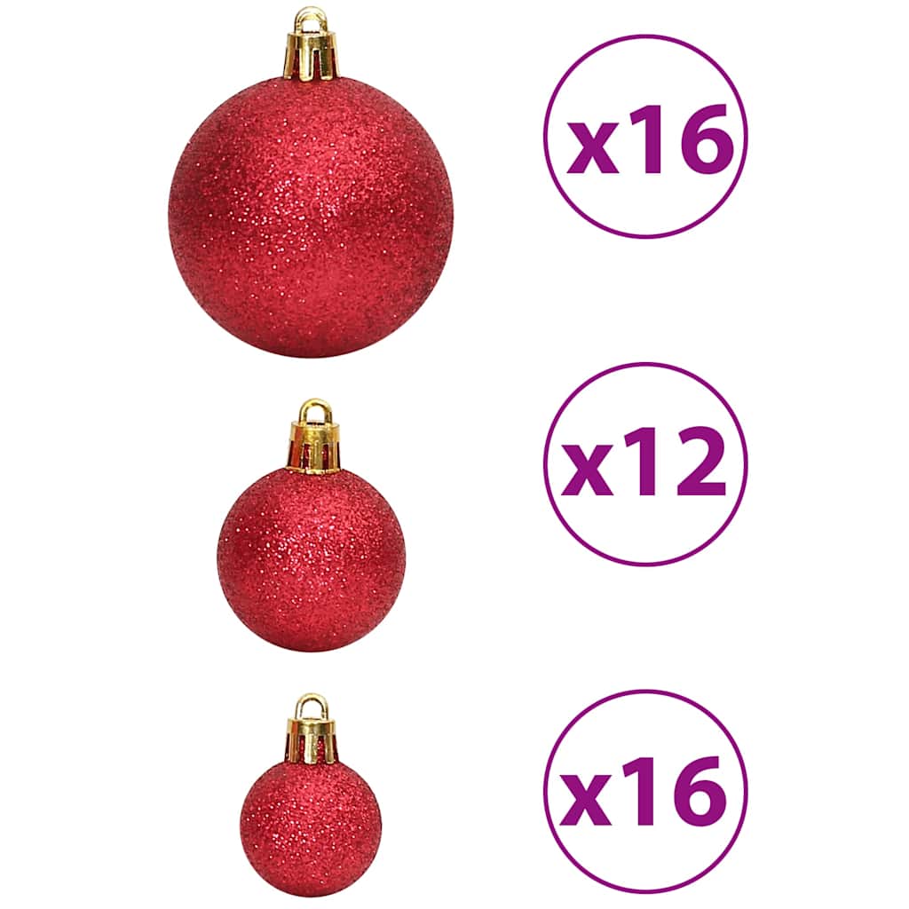 vidaXL Bombki świąteczne, 100 szt., winna czerwień, 3/4/6 cm