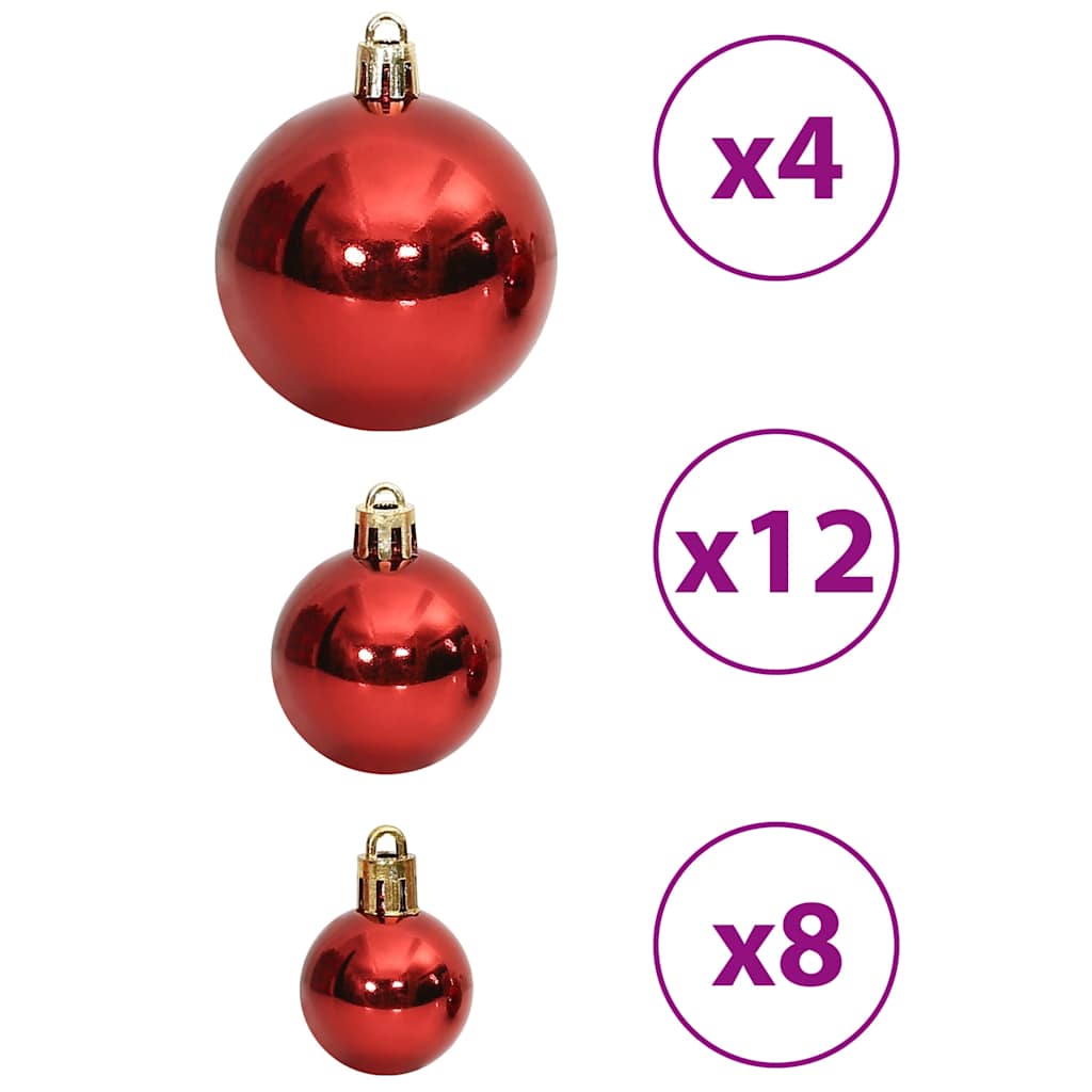 vidaXL Bombki świąteczne, 100 szt., winna czerwień, 3/4/6 cm