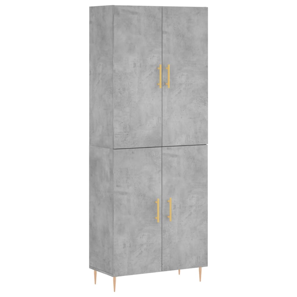 vidaXL Witrynka, szarość betonu 69,5x34x180 cm materiał drewnopochodny