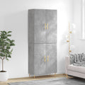 vidaXL Witrynka, szarość betonu 69,5x34x180 cm materiał drewnopochodny
