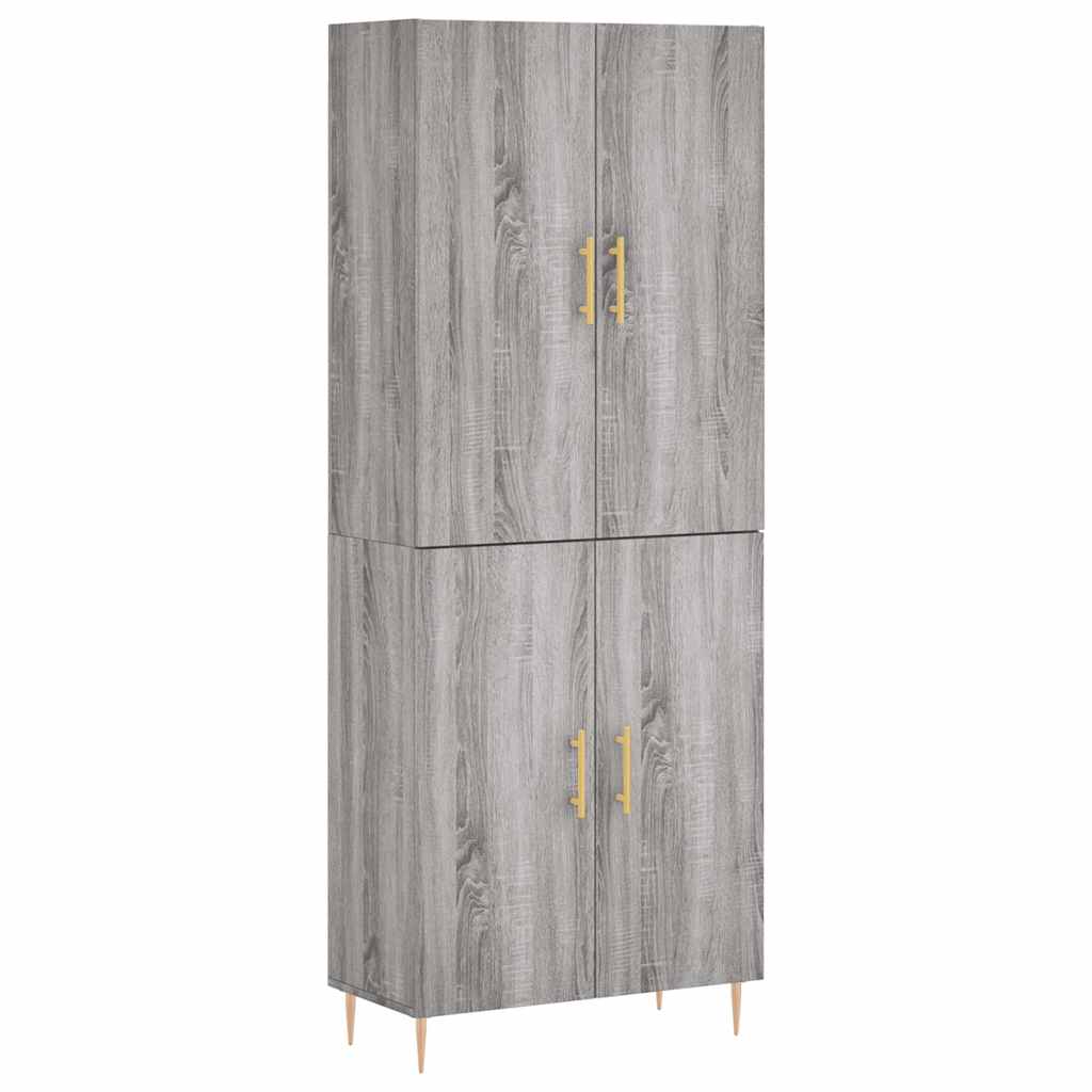 vidaXL Witrynka szary dąb sonoma 69,5x34x180cm materiał drewnopochodny