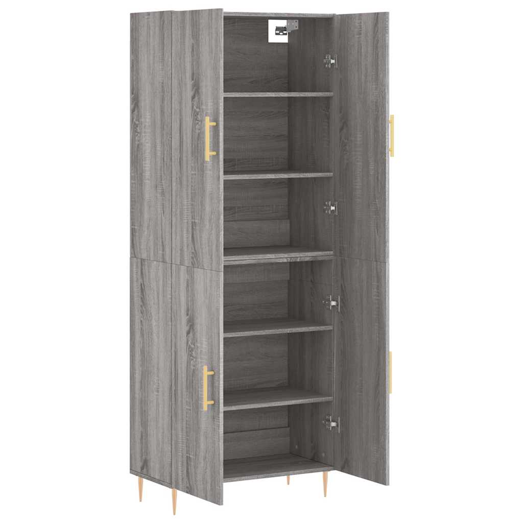 vidaXL Witrynka szary dąb sonoma 69,5x34x180cm materiał drewnopochodny