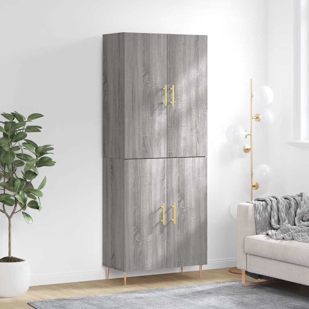 vidaXL Witrynka szary dąb sonoma 69,5x34x180cm materiał drewnopochodny