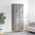 vidaXL Witrynka szary dąb sonoma 69,5x34x180cm materiał drewnopochodny