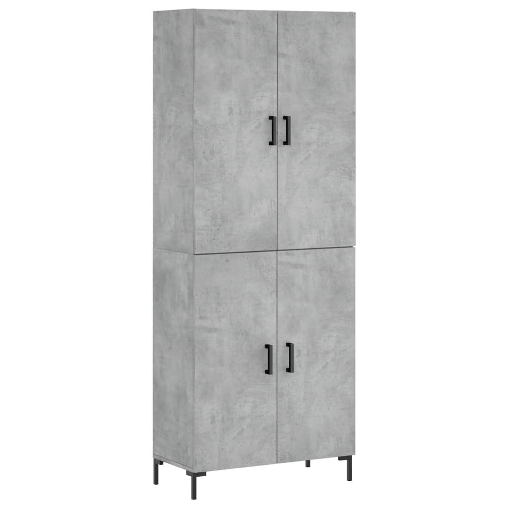 vidaXL Witrynka, szarość betonu 69,5x34x180 cm materiał drewnopochodny