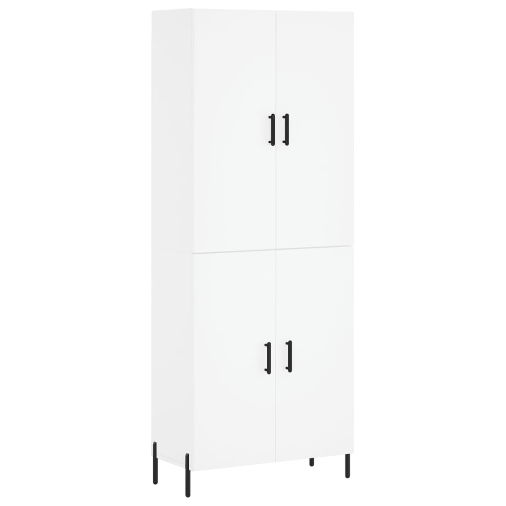 vidaXL Witrynka, biała, 69,5x34x180 cm, materiał drewnopochodny