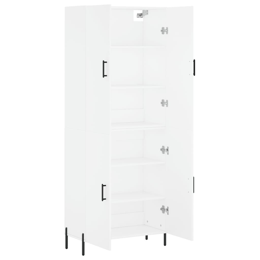 vidaXL Witrynka, biała, 69,5x34x180 cm, materiał drewnopochodny