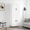 vidaXL Witrynka, biała, 69,5x34x180 cm, materiał drewnopochodny