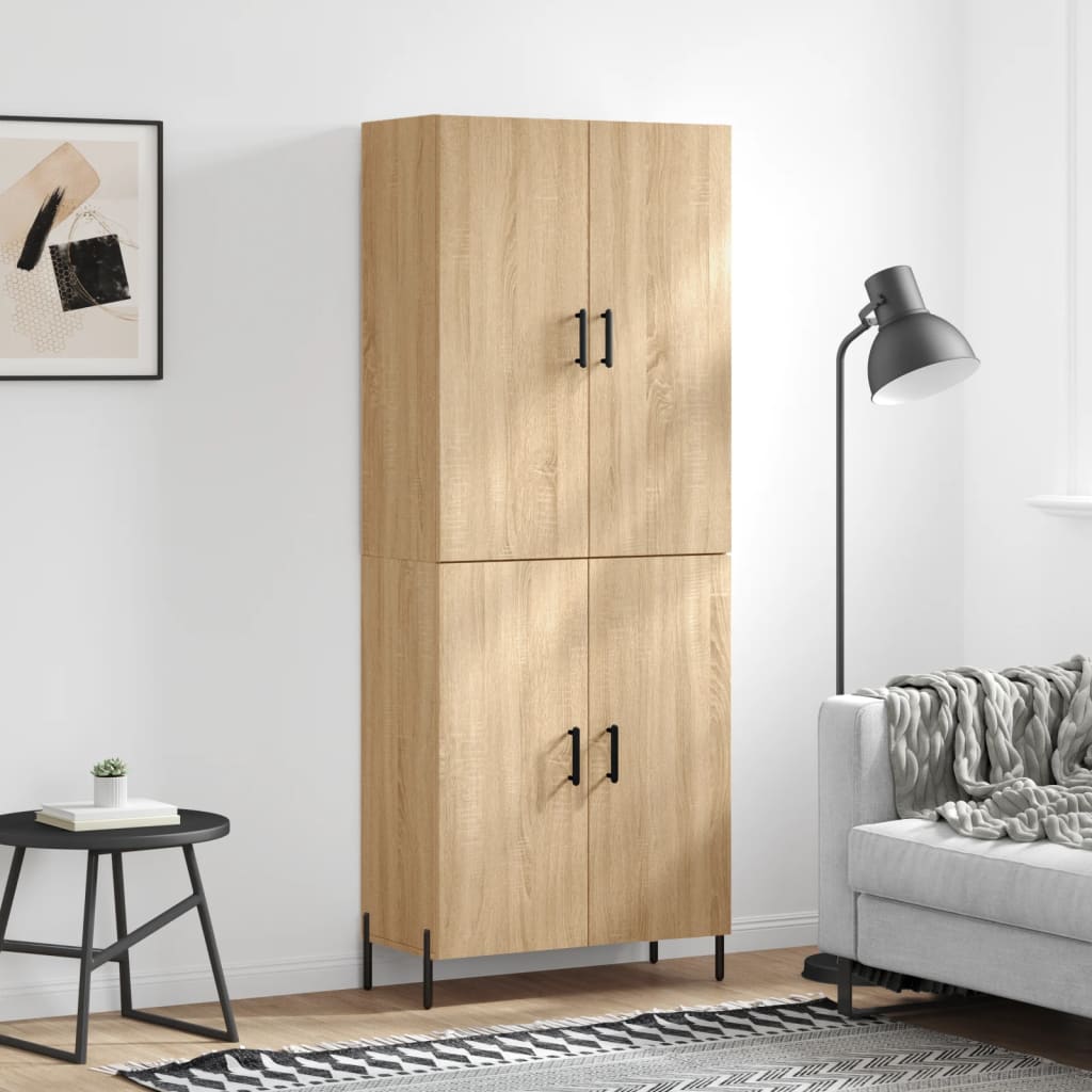 vidaXL Witrynka, dąb sonoma, 69,5x34x180 cm, materiał drewnopochodny