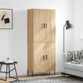 vidaXL Witrynka, dąb sonoma, 69,5x34x180 cm, materiał drewnopochodny