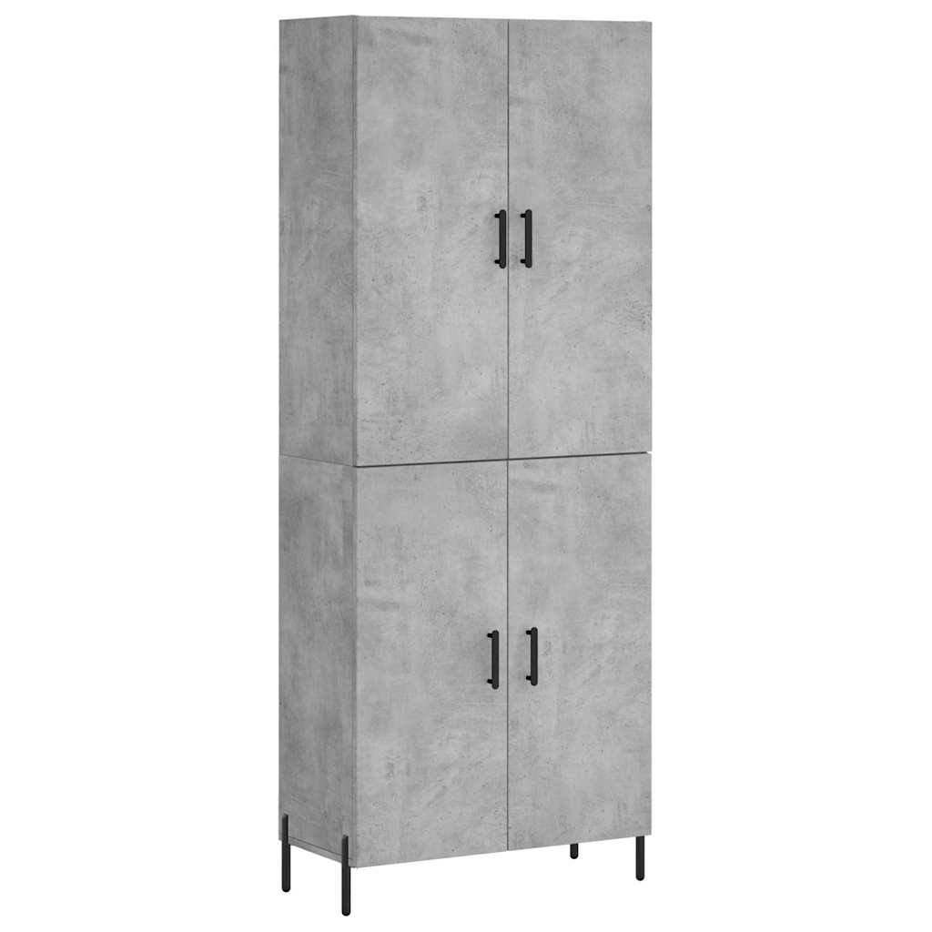 vidaXL Witrynka, szarość betonu 69,5x34x180 cm materiał drewnopochodny