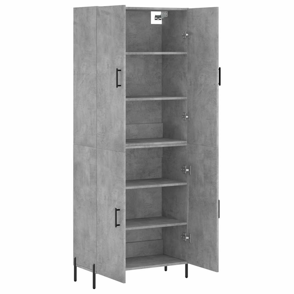vidaXL Witrynka, szarość betonu 69,5x34x180 cm materiał drewnopochodny