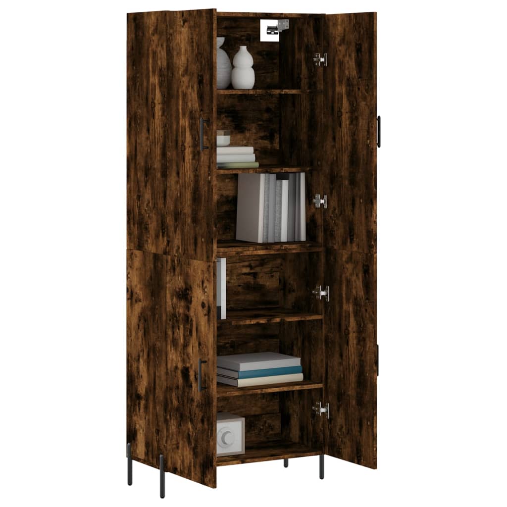 vidaXL Witrynka przydymiony dąb 69,5x34x180 cm materiał drewnopochodny