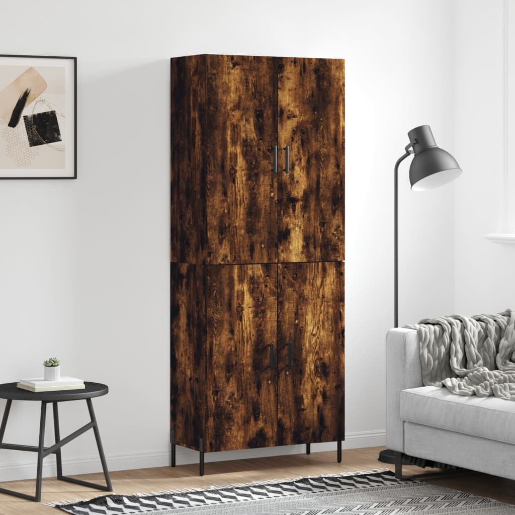 vidaXL Witrynka przydymiony dąb 69,5x34x180 cm materiał drewnopochodny