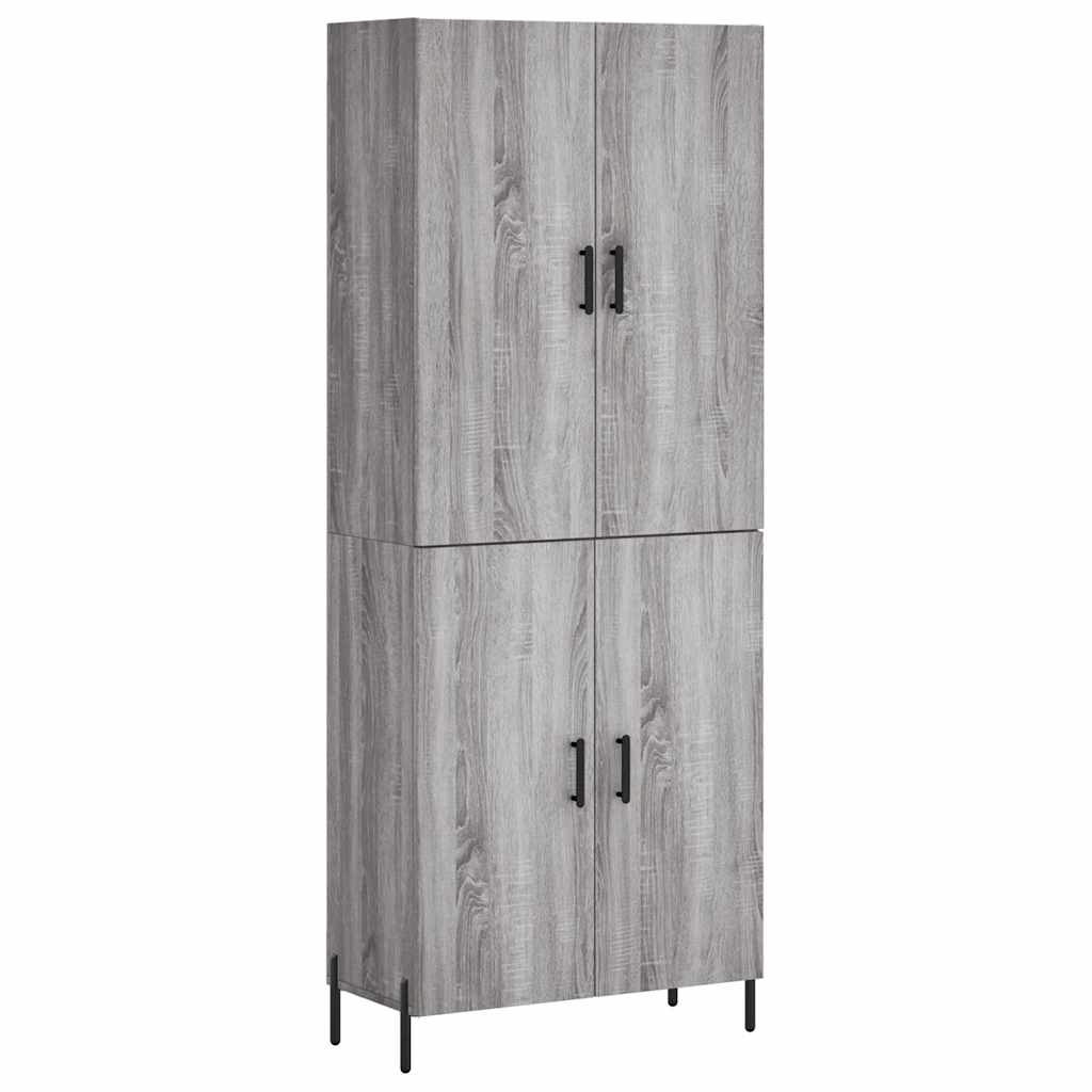 vidaXL Witrynka szary dąb sonoma 69,5x34x180cm materiał drewnopochodny