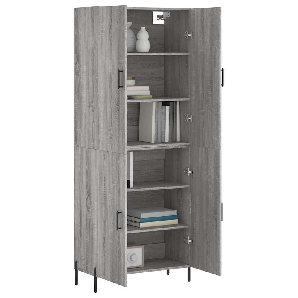 vidaXL Witrynka szary dąb sonoma 69,5x34x180cm materiał drewnopochodny