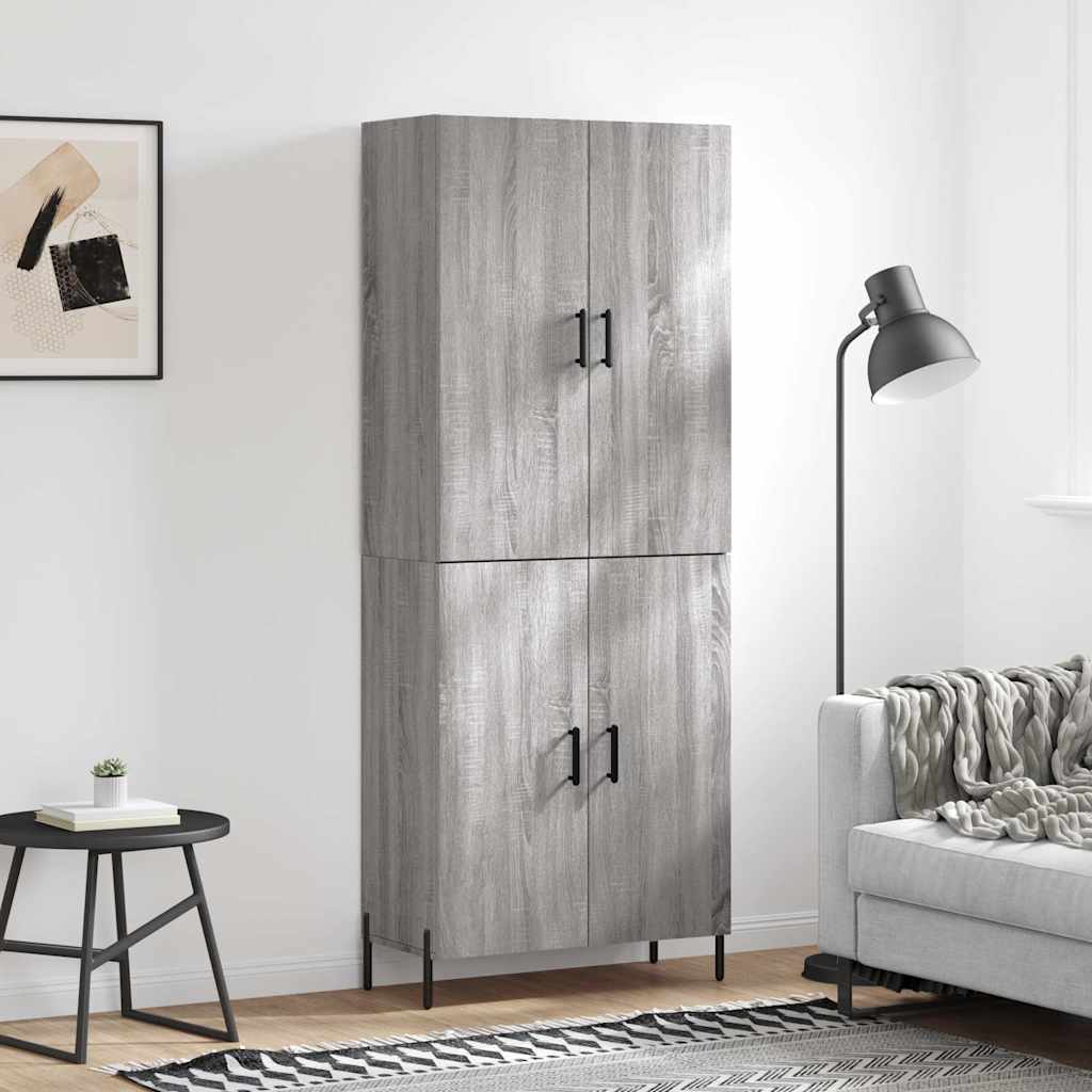 vidaXL Witrynka szary dąb sonoma 69,5x34x180cm materiał drewnopochodny