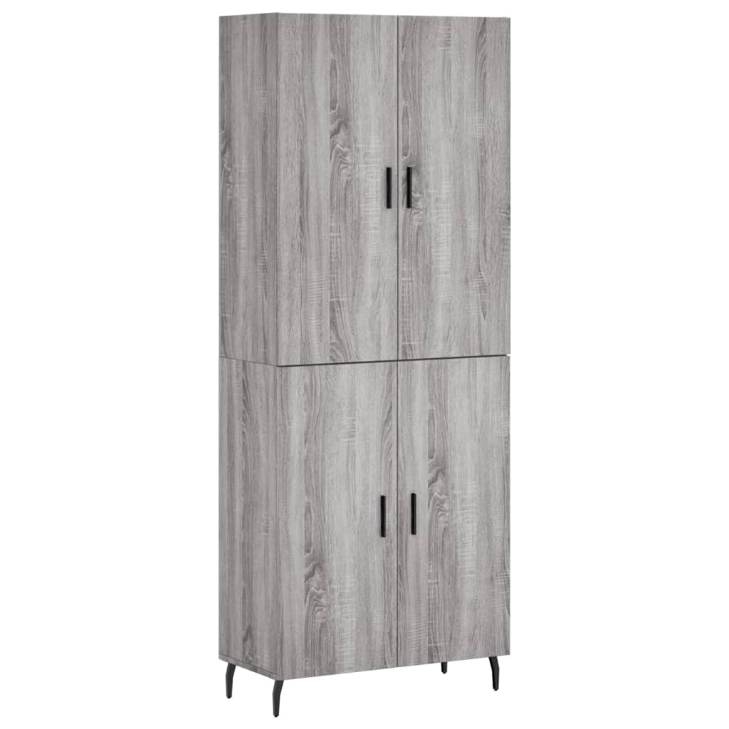 vidaXL Witrynka szary dąb sonoma 69,5x34x180cm materiał drewnopochodny
