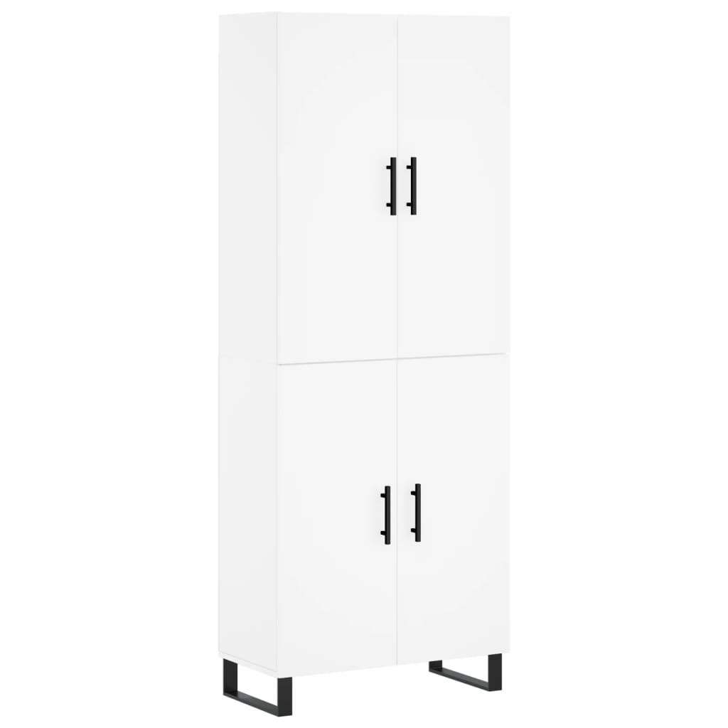 vidaXL Witrynka, biała, 69,5x34x180 cm, materiał drewnopochodny