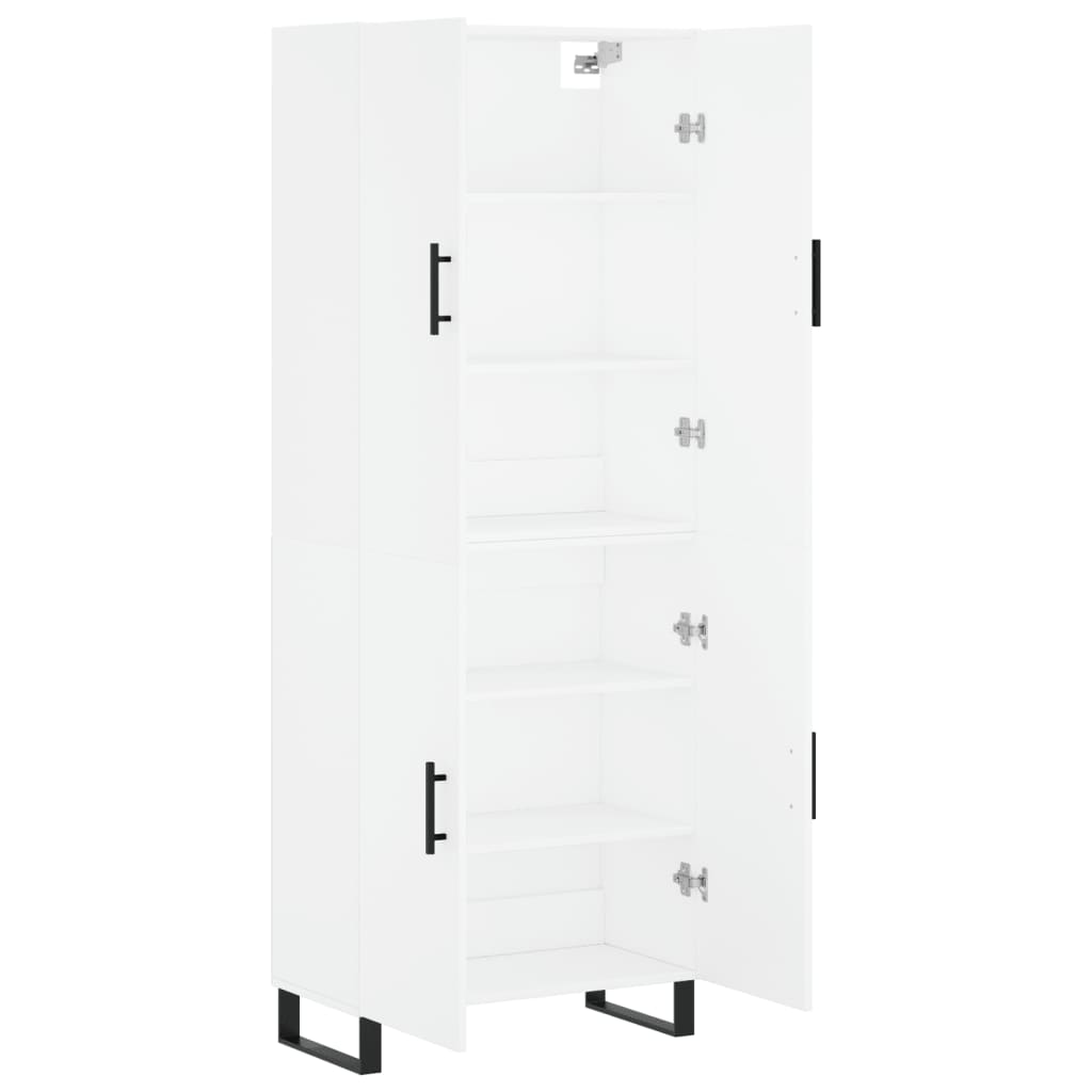 vidaXL Witrynka, biała, 69,5x34x180 cm, materiał drewnopochodny