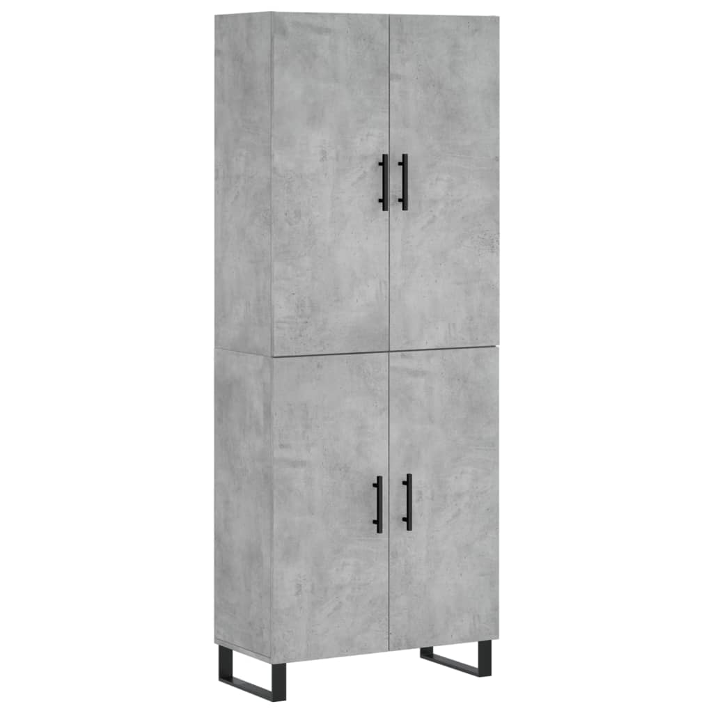 vidaXL Witrynka, szarość betonu 69,5x34x180 cm materiał drewnopochodny