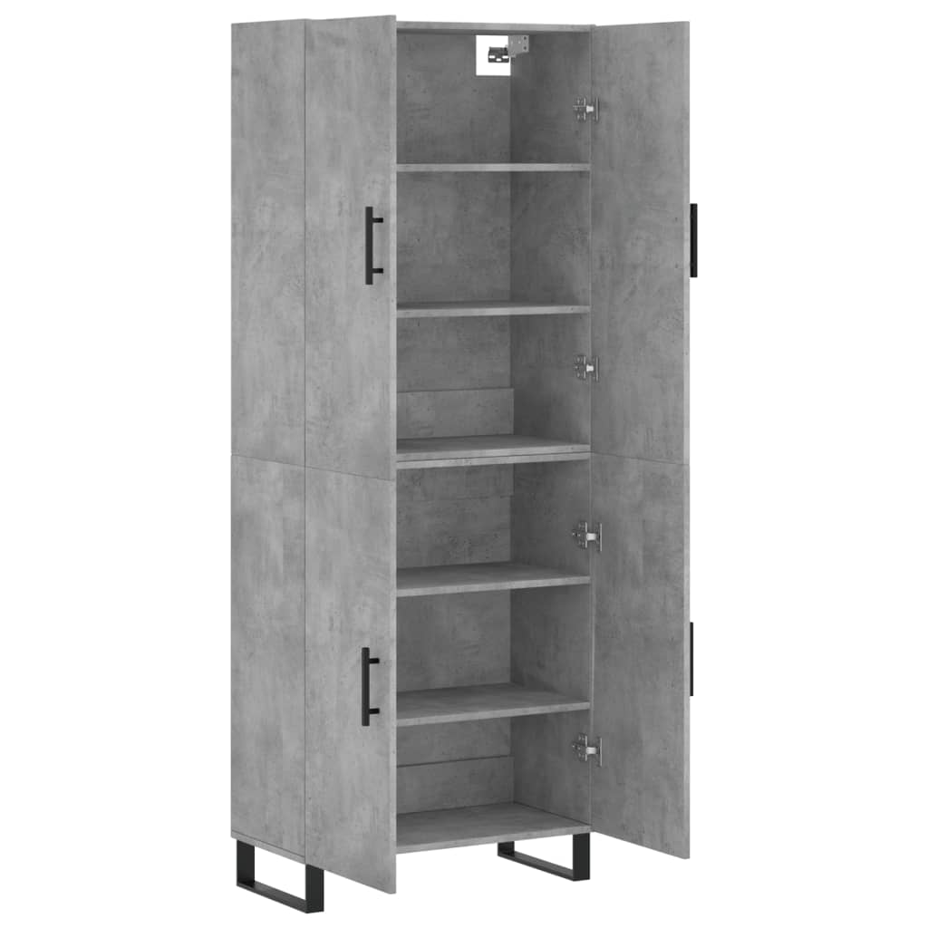 vidaXL Witrynka, szarość betonu 69,5x34x180 cm materiał drewnopochodny